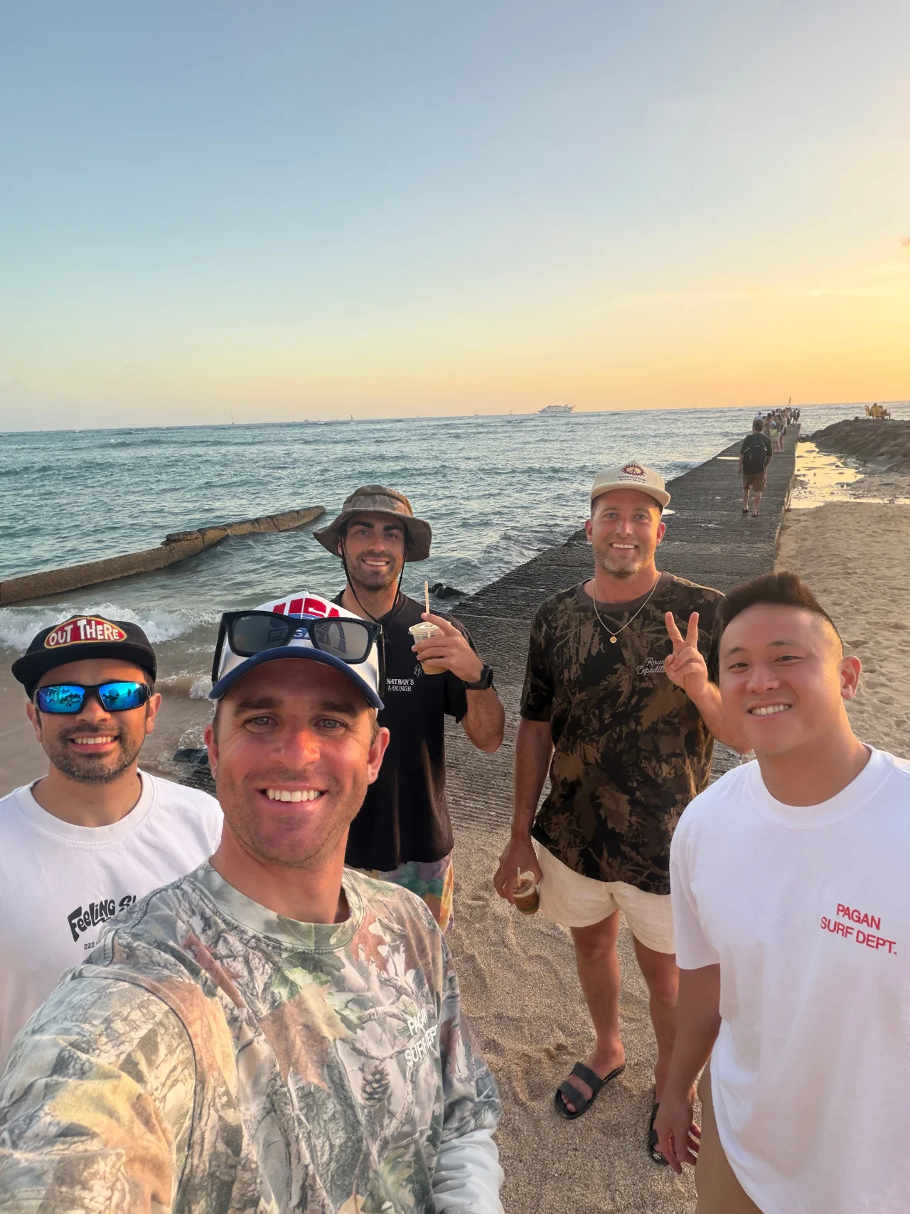 PAGAN surf retreat crew together at the beach